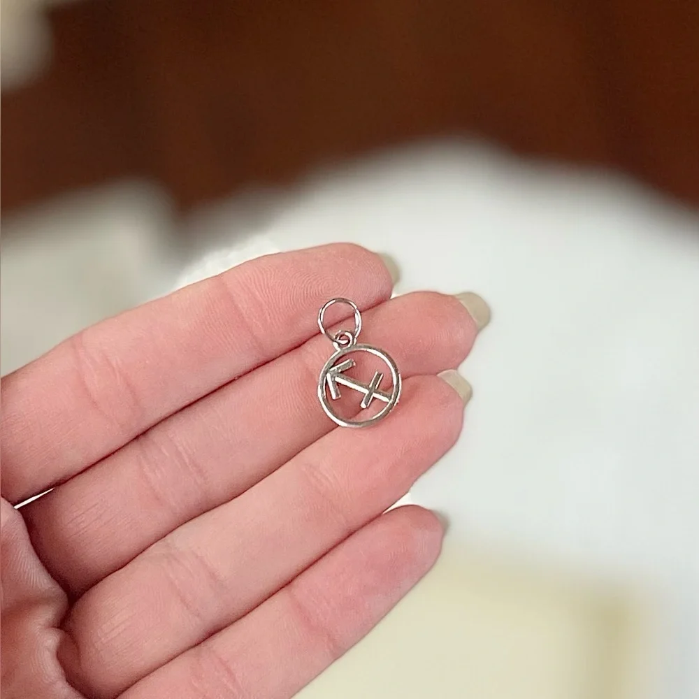 Silver Sagittarius Zodiac Charm